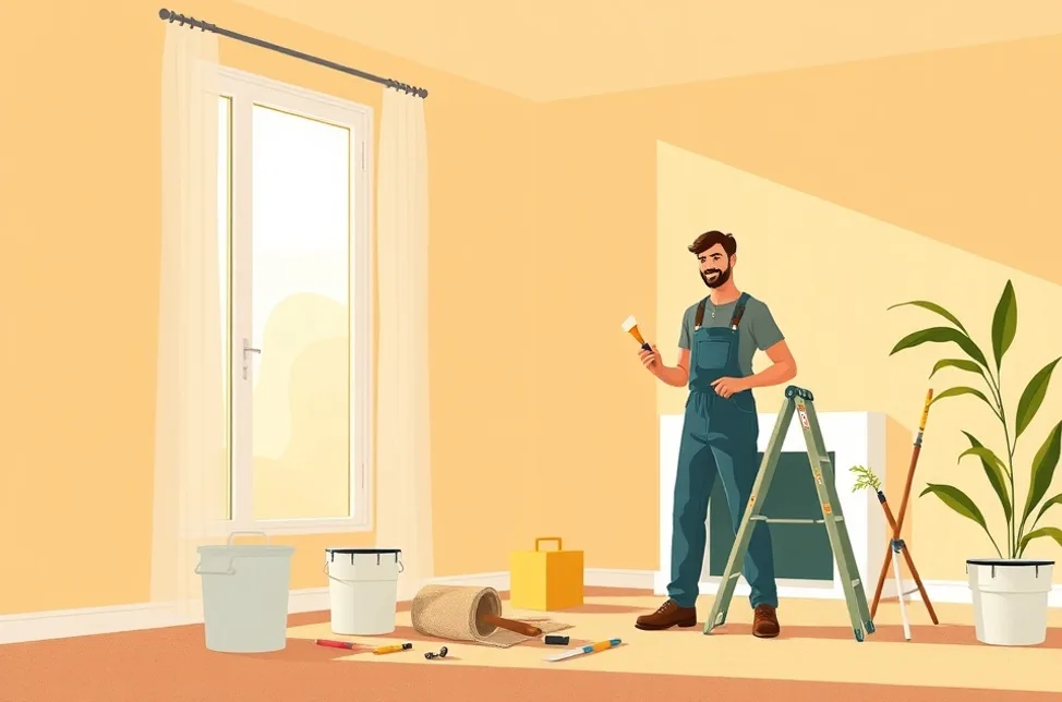Intérieur rénové après travaux de peinture à Saint-Martin-de-Crau