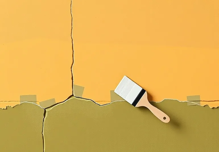 Ponçage et rebouchage des fissures avant mise en peinture